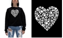 LA Pop Art Women's Word Art Paw Prints Heart Crewneck Sweatshirt
